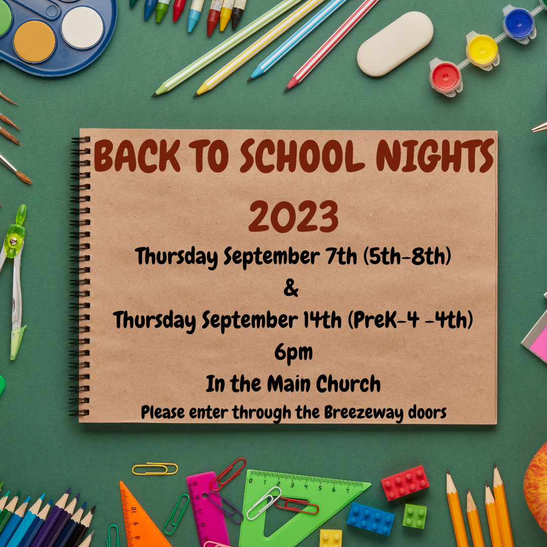 Back to School Nights St. Mark School